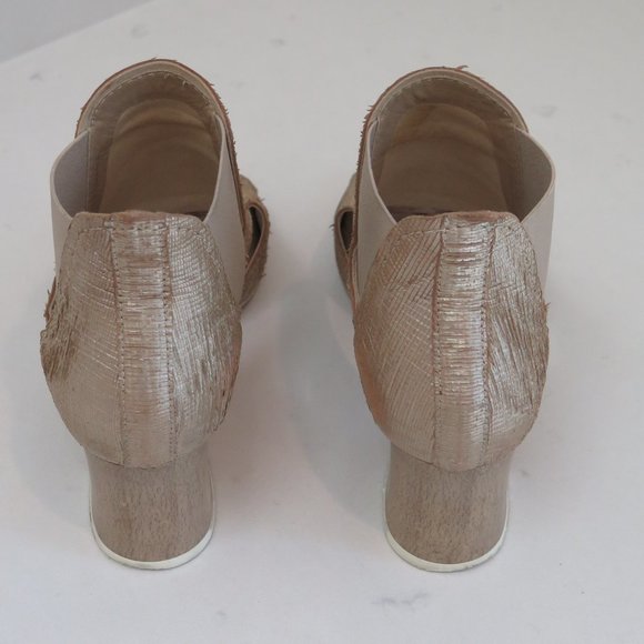 INGLEDEWS-METALLIC GOLD PEEP TOE SANDALS - Picture 7 of 14